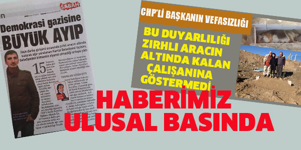 HABERİMİZ ULUSAL BASINDA