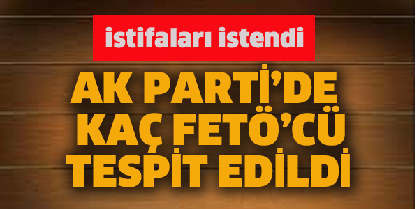 AK PARTİ'DE KAÇ FETÖ'CÜ TESPİT EDİLDİ