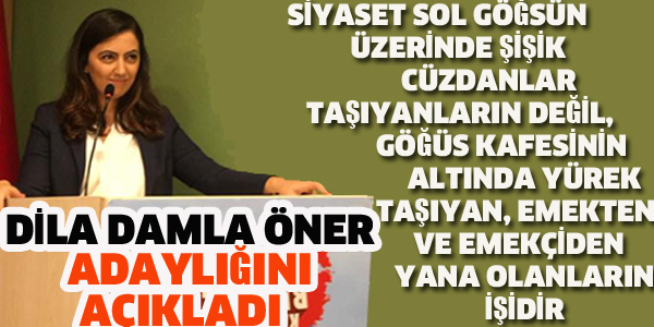 DİLA DAMLA ÖNER CHP KARTAL İLÇE BAŞKANLIĞINA ADAYLIĞINI AÇIKLADI