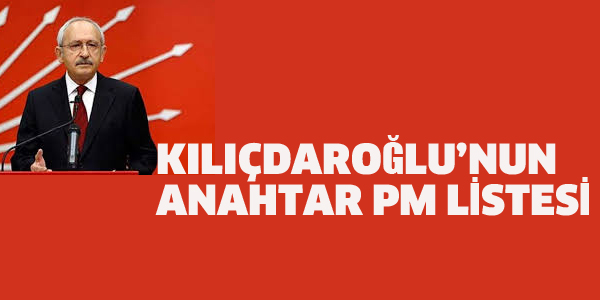 KILIÇDAROĞLU'NUN ANAHTAR PARTİ MECLİSİ LİSTESİ