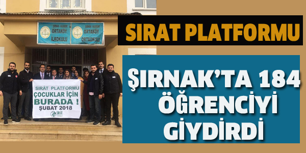 SIRAT PLATFORMU ŞIRNAK'TA 184 ÖĞRENCİYİ GİYDİRDİ