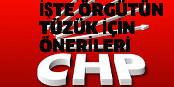 İŞTE CHP ÖRGÜTÜNÜN TÜZÜK İÇİN ÖNERİLERİ