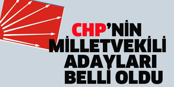 CHP'NİN MİLLETVEKİLİ ADAYLARI BELLİ OLDU