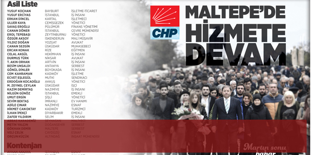 CHP Maltepe Meclis Üyesi Adayları Belli Oldu