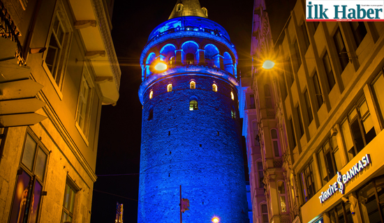 Galata Kulesi Mavi Renge Bürünecek