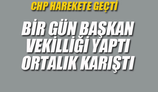 Bir Gün Başkan Vekilliği Yaptı Ortalık Karıştı