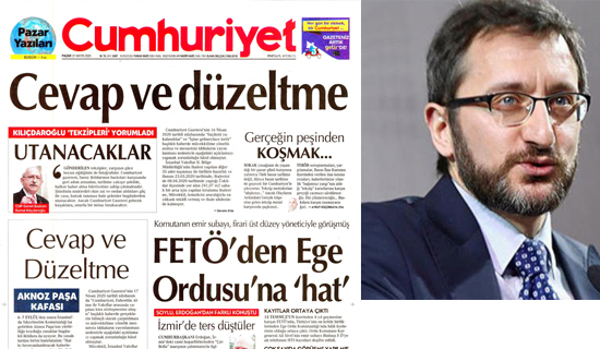Cumhuriyet Gazetesine Birinci Sayfadan Üç Ayrı 'Tekzip' Cezası