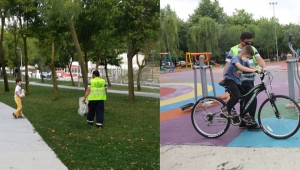 Parkı Temizleyen Babasına Yardım Eden İsmail'e İBB'den Bisiklet
