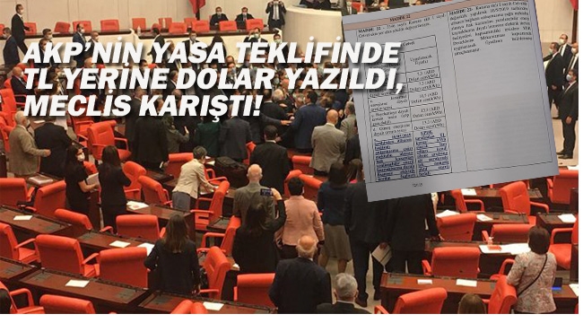AKP'nin Yasa Teklifinde Tl Yerine Dolar Yazıldı, Meclis Karıştı!