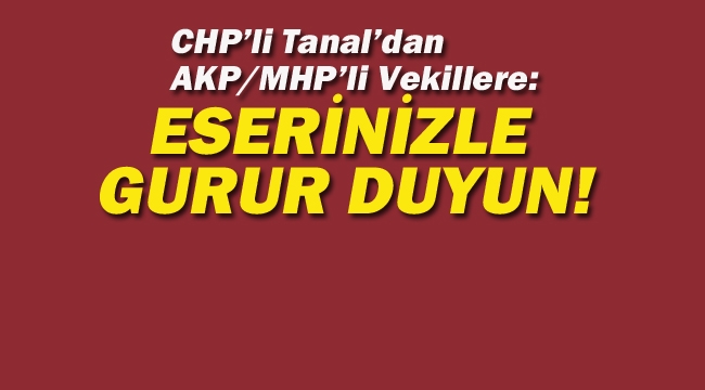 CHP'li Tanal'dan AKP/MHP'li Vekillere"Eserinizle Gurur Duyun!