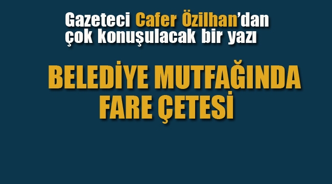 Gazeteci Özilhan'dan Çok Konuşulacak Yazı! "Belediye Mutfağında Fare Çetesi"