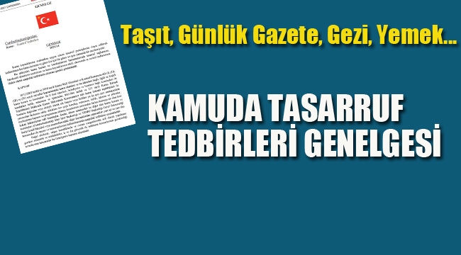 Kamuda Tasarruf Tedbirleri Genelgesi 