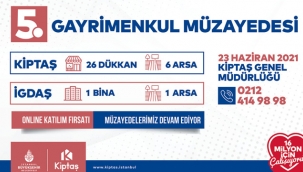Kiptaş 5.Gayrimenkul Müzayedesi 23 Haziran'da