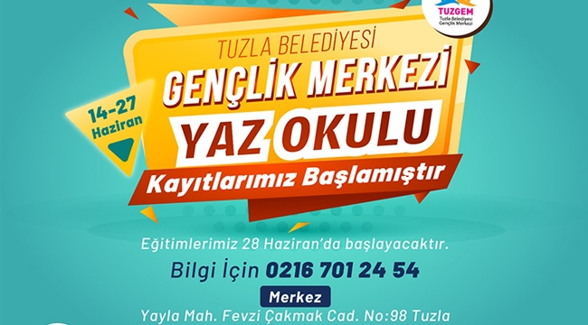 Tuzla Belediyesi Yaz Okulları İçin Kayıtlar Başladı