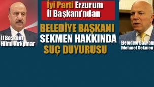 Erzurum Belediye Başkanı Sekmen Hakkında Suç Duyurusu