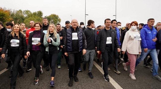 Kılıçdaroğlu ve Akşener'den Maratona 7000 Adımlık Katılım