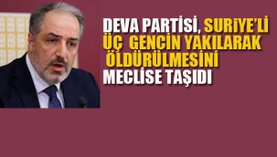 DEVA Partisi, Suriye'li Üç Gencin Yakılarak Öldürülmesini Meclise Taşıdı