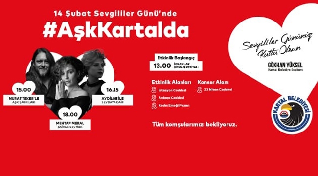 Kartal'da, Sevgililer Günü'nde Sürpriz Etkinlikler 