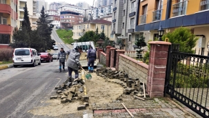  Maltepe'de Cadde ve Sokaklarda Kaldırım Onarım ve Yenileme Çalışmaları Sürüyor