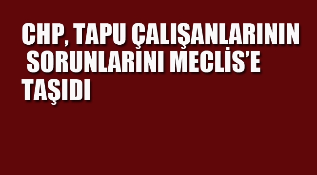 CHP Tapu Çalışanlarının Sorunlarını Meclis'e Taşıdı