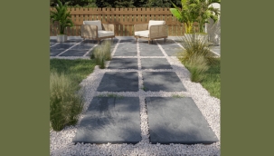 Bahçeler QUA Granite'in Vitoria Anthracite ürünü ile yenileniyor