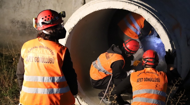 Kartal'da Afetlere Karşı Gece Tatbikatı Yapıldı