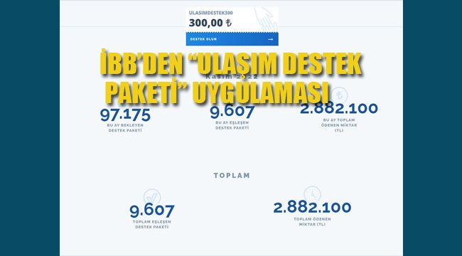 İBB'den "Ulaşım Destek Paketi" Uygulaması