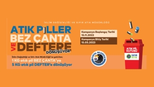 Kartal'da Atık Piller Bez Çanta Ve Deftere Dönüşüyor