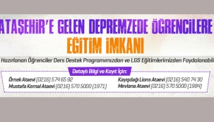 Ataşehir Belediyesi'nden Depremzede Öğrencilere Eğitim Desteği