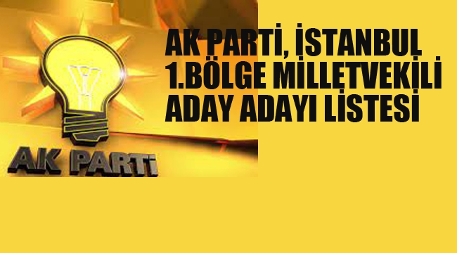 Ak Parti İstanbul, 1. Bölge Aday Adayı Listesi Belli Oldu