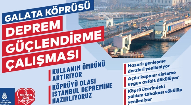 Galata Köprüsü'nde 29 Yıl Sonra Yenileme Çalışması