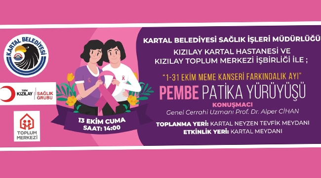 Kartal'da 'Pembe Patika Yürüyüşü' ile Meme Kanserine Dikkat Çekilecek