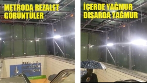 Metro'da Rezalet Görüntüler! İçerde Yağmur Dışarda Yağmur!