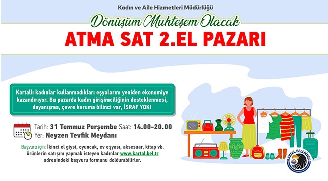 Kartal'da, "Atma Sat İkinci El Pazarı" Başlıyor