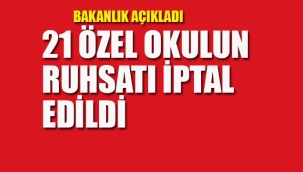 Bakanlık Duyurdu, 21 Özel Okulun Ruhsatı İptal Edildi