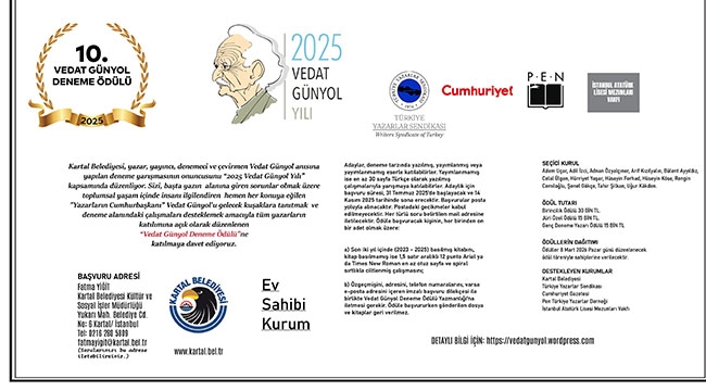 Kartal Belediyesi "Vedat Günyol Deneme Yaarışması"nın 10'uncusu'nu Düzenliyor
