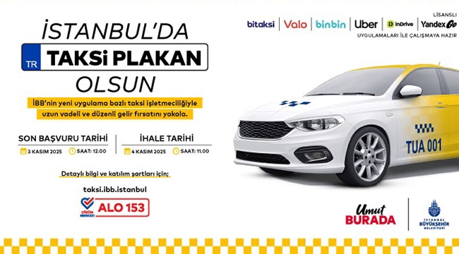Uygulama Bazlı Taksi'nin Dördüncü İhalesi 4 Kasım'da