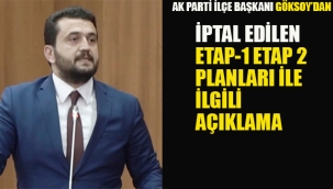 Ak Parti Kartal İlçe Başkanı Göksoy'dan, İptal Edilen Kartal'ın Planları İle İlgili Açıklama 