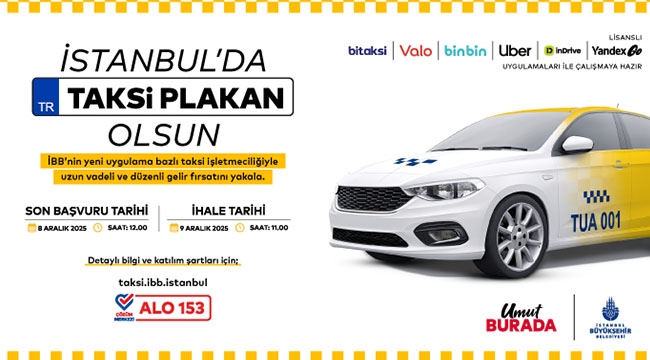Uygulama Bazlı Taksi İçin Yeni İhale 9 Aralık'ta