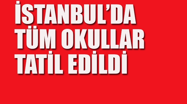 İstanbul'da Tüm Okullar Tatil Edildi