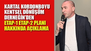 Kartal Kordonboyu "Kentsel Dönüşüm" Derneği'nden Etap-1 Etap-2 Planı Hakkında Açıklama
