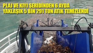 Plaj ve Kıyı Şeridinden 6 Ayda Yaklaşık 5 Bin 291 Ton Atık Temizlendi