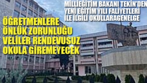 Milli Eğitim Bakanı Tekin'den Yeni Eğitim Yılı İle İlgili Genelge